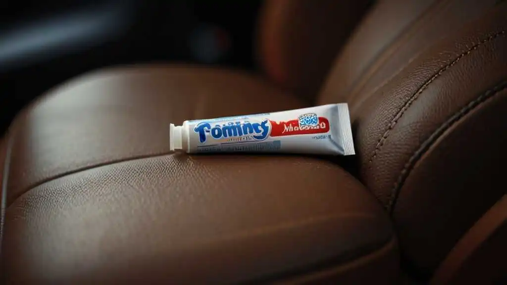 Remove Chewing Gum from Car Seat with toothpaste